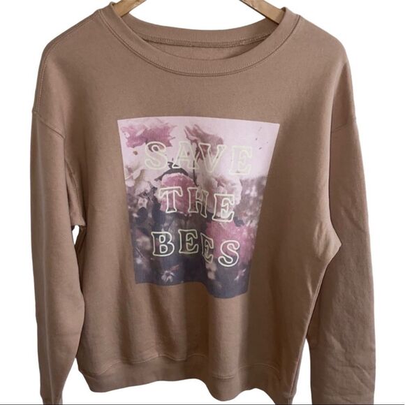 Flourish- save the bees tan graphic Crewneck - Picture 1 of 8